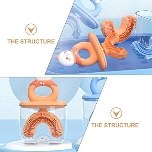 Escova de dentes elétricos do doitool 1 conjunto crianças em forma de dentes de dentes em forma de dentes de dentes de