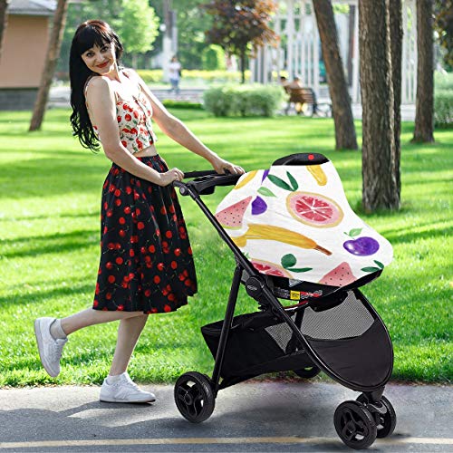 Colorido de verão de verão Tropic Fruit Baby Car Seat Covers - 4 em 1 cobertura de enfermagem, dossel de carro de uso múltiplo,