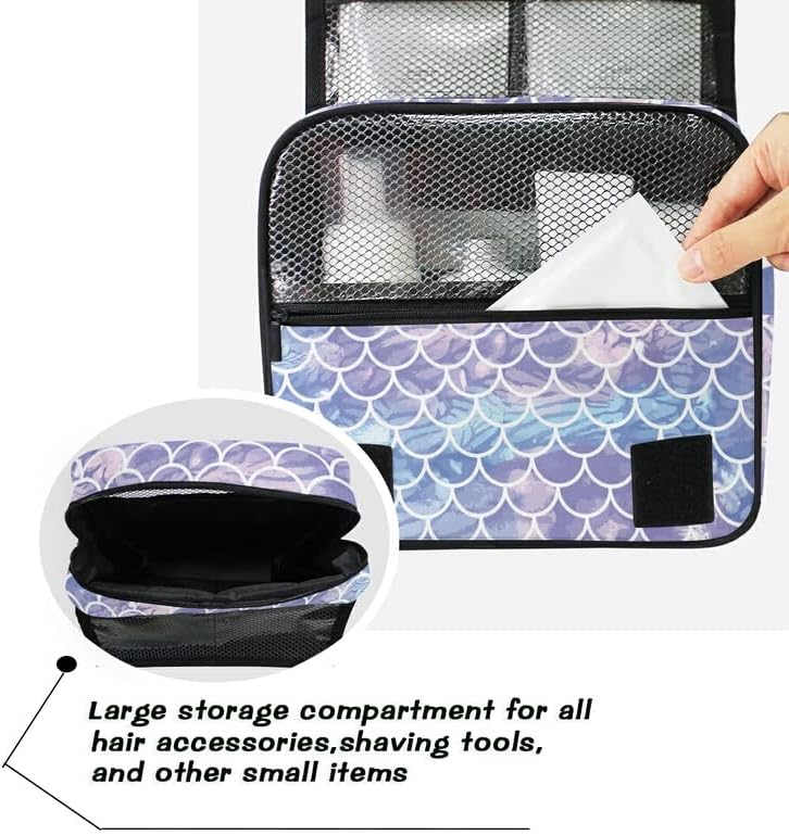 Bolsa de higiene pessoal pendurada Lilás Scales Scales Saco de viagem Maquia