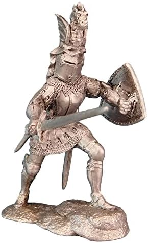 Ronin Miniaturas Cavaleiro Europeu com Dragão na Idade Média Shield Histórica Painteada de Metal de Tin Metal 54mm