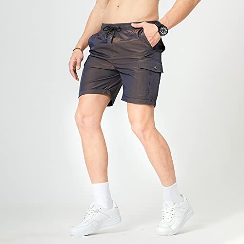 Miashui deslize calças masculinas piscando esportes soltos de cinco pontos ao ar livre de verão calça masculina calça casual