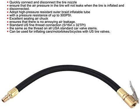 Bomba de pneu para pneu inflacionalidade de tubo para inflação de pneus Mangueira adaptadora Rápula de clipe de clipe de clipe de
