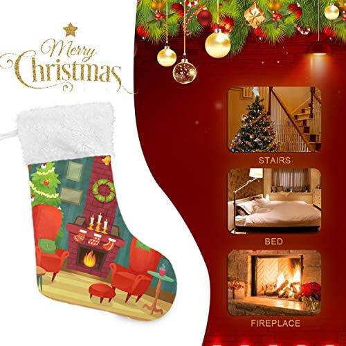 Sala de Natal decorada com Pimilagu Decorada 1 pacote 1 pacote 17,7 , meias penduradas para decoração de Natal