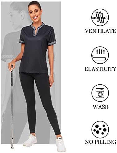 Little Beauty Women's Golf Polo Camisetas de Manga Curta Manga Curta Camisetas Slim Fit Slim