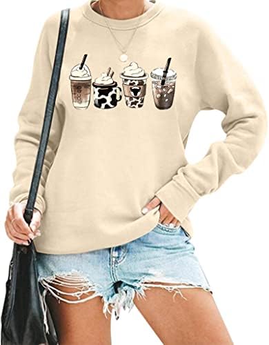 Astanfy Western Sweetshirt for Women Coffee Coffee Prig Cowgirl Shirt