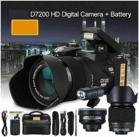 Royams D7200 foco automático HD Full HD Câmera Digital Câmera Profissional 3 Lentes Flash externo comunhão