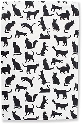 Dii Everyday Pets Collection Kitchen Collection Dishtowel Conjunto, 18x28, impressão de gato, 3 contagem