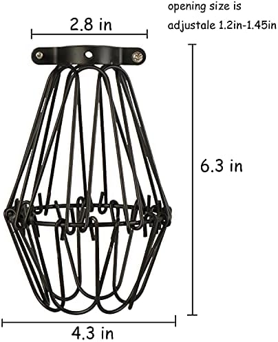 Pacote de 4 guarda de lâmpada de luminária de luz ajustável industrial, xidra