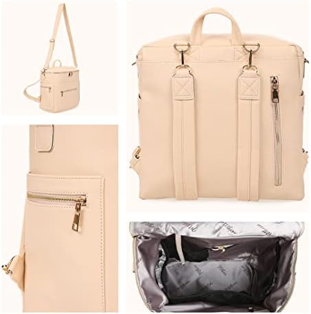 Motheric Soho Blush Couro vegano Criança Limpa de fraldas isoladas de designers Backpack - Backpack de viagem para meninas e meninos