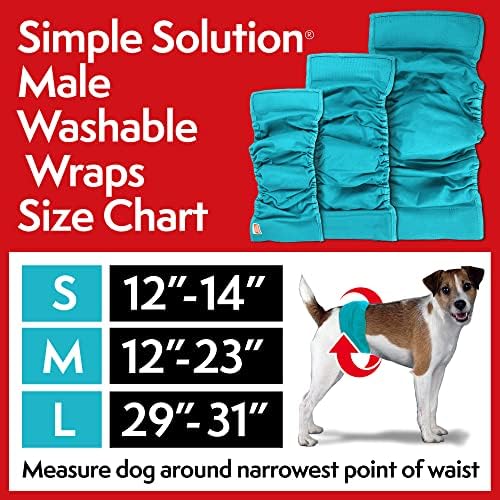 Solução simples fraldas laváveis ​​para cães machos | Engazas masculinas absorventes com o ajuste à prova de vazamento | Micção excitável, incontinência ou marcação masculina | Médio | 1 fralda de cachorro reutilizável por pacote