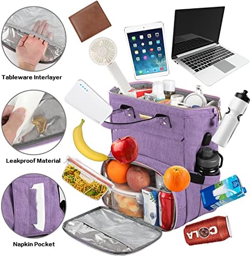 Mochila da lancheira JCDobest, mochila isolada de mochila mais fria laptop de laptop com porta USB para homens se encaixa