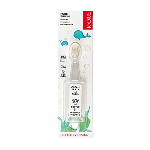 Radius Childrehbush escova de pincel puro Ultra Soft BPA Free Ada aceito projetado para dentes delicados para crianças 6 meses ou mais - pacote claro de 1