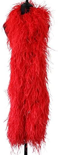 30ply super espessura avestruz penas boa 2 m red avestruz penas xale para acessórios de casamento artesanal plumas de decoração