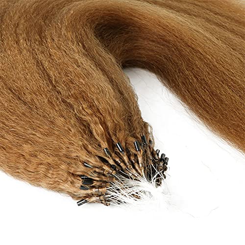 Remy Hair Micro Ring Hair Extensions 22 polegadas 100g/conjunto 100 fios marrom extensões de cabelo humano curly marrom micro