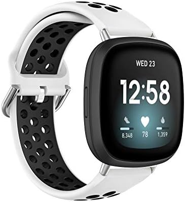 Silicone Sport Band Compatível com Fitbit Versa 3/Versa 4/Sense 2/Sense Smartwatch Remesco