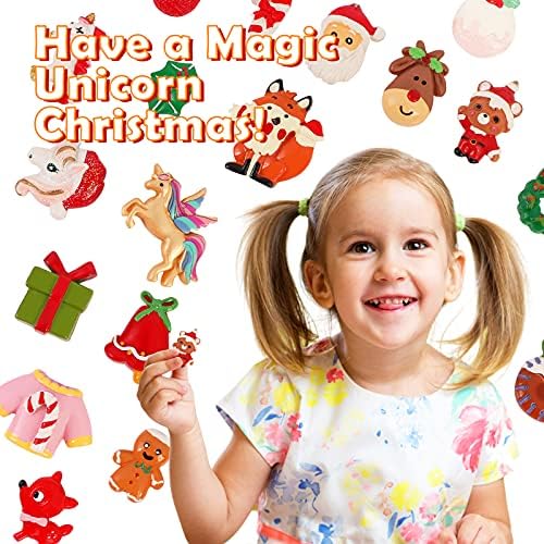 Calendário de advento de natal jóias nibesser para meninas com 24 ornamentos suspensos de Natal Charms DIY Colar de