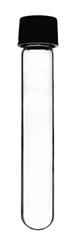 Tubos de teste de 12pk, tampa de parafuso de 30 ml - baquelita com revestimento de borracha - borossilicato 3.3 vidro - 3,9 x 1 - inferior redondo - prova de vazamento - Eisco Labs