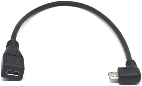 Micro USB ângulo esquerdo, cabo de extensão Micro USB, cabo de extensão para fêmeas de 90 graus para fêmeas, cabo de transferência