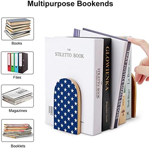 American Flag Navy Blue Stars Decorative Books para prateleiras 1 livro Ends Ends Office Hold Stand