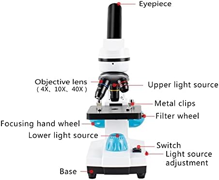 IULJH ZOOM 2000X Microscópio biológico Microscópio Monocular Laboratório de Estudantes Laboratório LED LED LED