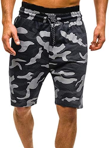 Shorts de natação homens, shorts de camuflagem masculina casual de verão confortável e elástico solto macacão capris