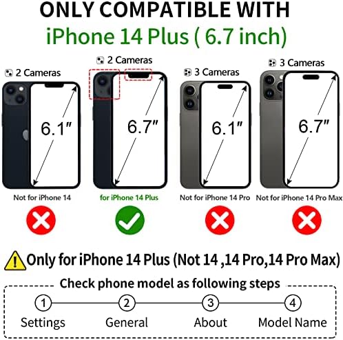 CaseOwl iPhone 14 Plus Case Cartet, compatível com o carregador MagSafe, magnetic destacável [bloqueio de RFID] Caixa de cordão