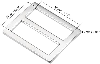 Uxcell Flat Metal Slide Strap fivele, fixador de liga de zinco
