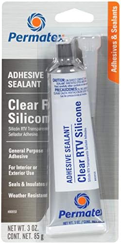 Permatex 80050 Clear RTV Silicone Adhesive Selant, 3 oz
