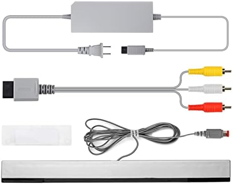 3 em 1 Wii Adaptador de cabo de alimentação + Wii Cabos compostos Cable de vídeo de áudio + Wii Sensor Bar Wired Ray Sensor Bar compatível
