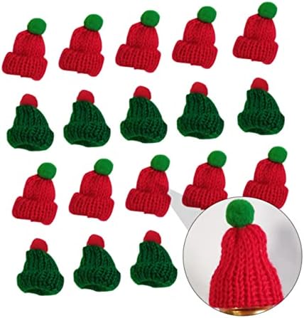 AMOSFUN 20PCS Mini gorro em miniatura de Santa Hats Knit Santa Hat Mini Candy Hat Hat Diy Artcraft Decoração de Festa