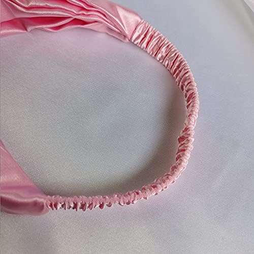 Sacos de cordão rosa de cetim suave, inclui máscara de olho para dormir, faixa para a cabeça, conjunto de bolsas, perfeito como