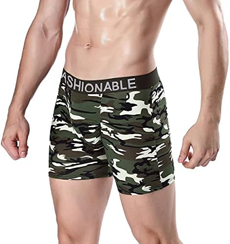 2023 New Cotton Long Camouflage Style Briefs Sexy Briefs Impred Boxer Boxer masculino de roupas íntimas masculinas masculinas com rosto animal