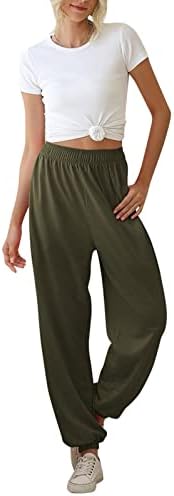 Calça de verão miashui para mulheres calça casual de tamanho grande com bolsos