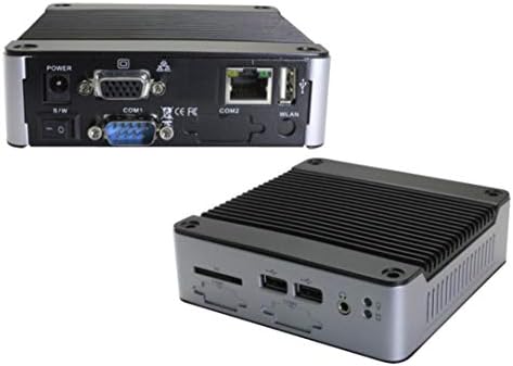 Mini Box PC EB-3360-C1P suporta saída VGA, porta MPCIE x 1, porta RS-232 x 1 e energia automática ligada.