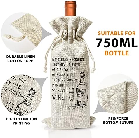 Anúncio de gravidez Sacos de presente de vinho - bolsas de vinho de presentes de nova mãe - bolsa de capa para ter um