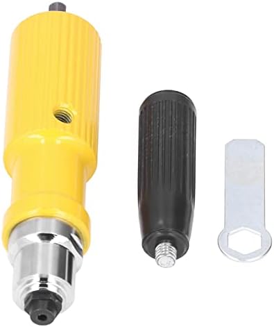 Longzhuo Rivet Gun Adapter Drill Ferring Ferramenta Liga de aço Kit de ferramentas de rebitagem sem fio para broca elétrica Amarelo