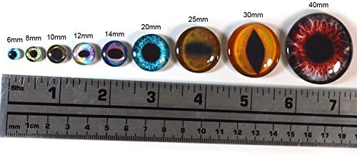 Olhos de vidro técnico de 40 mm com botão liga / desliga de computador, criação de fabrica
