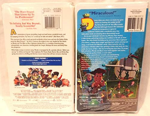 Muitas de 2 fitas infantis VHS, Toy Story VHS, Toy Story 2 VHS