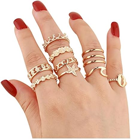 2023 Novo anel formas de jóias de moda Diferentes Conjunto de jóias de ouro Fesvital Geometria Feminino Acessório feminino Banda