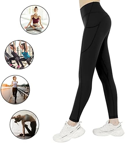Leggings de ioga de cintura alta feminina da KKB com bolsos laterais, calças de corrida esportiva de controle esportivo de