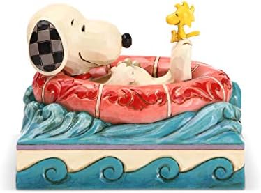 Peanuts Enesco de Jim Shore Snoopy e Woodstock em estatueta Floatie, 4 polegadas, multicolor