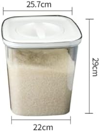 Caixa de macarrão de arroz doméstico Femun, abertura rotativa e fechamento de arroz, caixa de armazenamento de arroz selada, tanque de arroz de armazenamento de superfície de 10 kg, recipiente de armazenamento de arroz, armazenamento de contêiner de arroz, para arroz, grãos