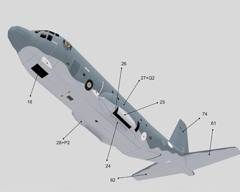 TECKEEN 1/100 Escala AC-130U Ghost Ghost Airial Aircraft Modelo Modelo de papel Diecast Plane Modelo para coleção