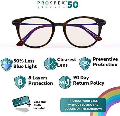 Prospek Blue Light Filter Glasses, Unissex Computer Reading Glasses - Gama de óculos de bloqueio de luz azul, anti -Eyestrain