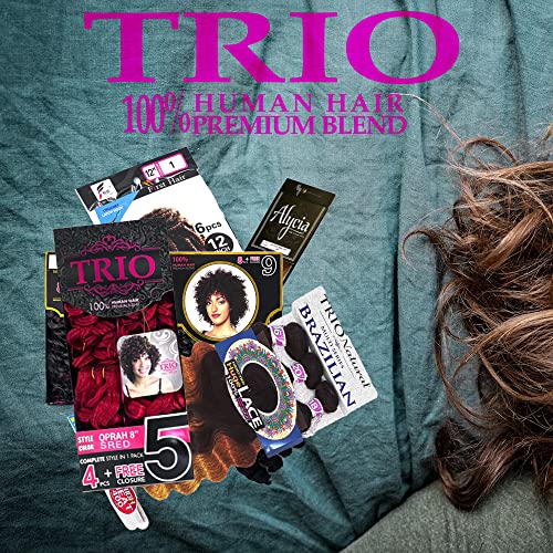 Trio Human Hair Premium Blend, Wave Flat, 18, 16, 16 e 17 polegadas, cor: F1B/BG