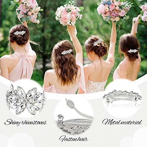 4 PCs Cabelo de casamento Cabelo Cabelo Berrettes de cabelos de noiva Pinos de cabelo cristal
