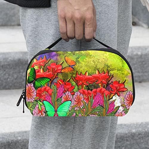 Bolsa de maquiagem de borboleta colorida para pano de fundo para bolsa de organizador de viagens portáteis para bolsa portátil para saco de beleza para as mulheres