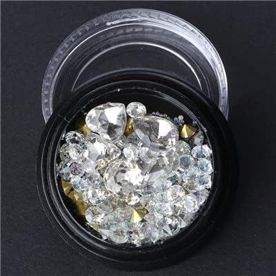 Unhas artes strass mix size forma de diamante glitter glitter diy diamil diamond uil arte decorações -