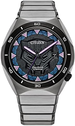 Citizen Men's Eco-Drive Marvel Black Panther Watch em Super Titanium, Pantera Negra Dial Multi-Color