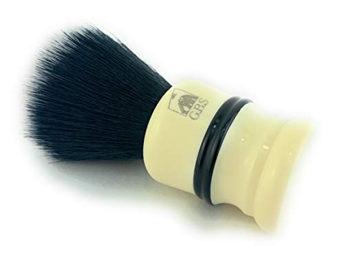 G.B.S Brush de barbear sintético masculino- Soft, marfim com tira preta